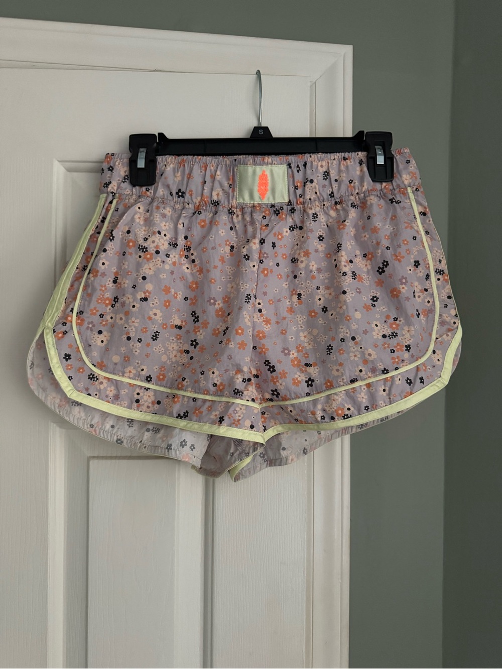 Free People Lightweight Running Shorts with Lime Trim